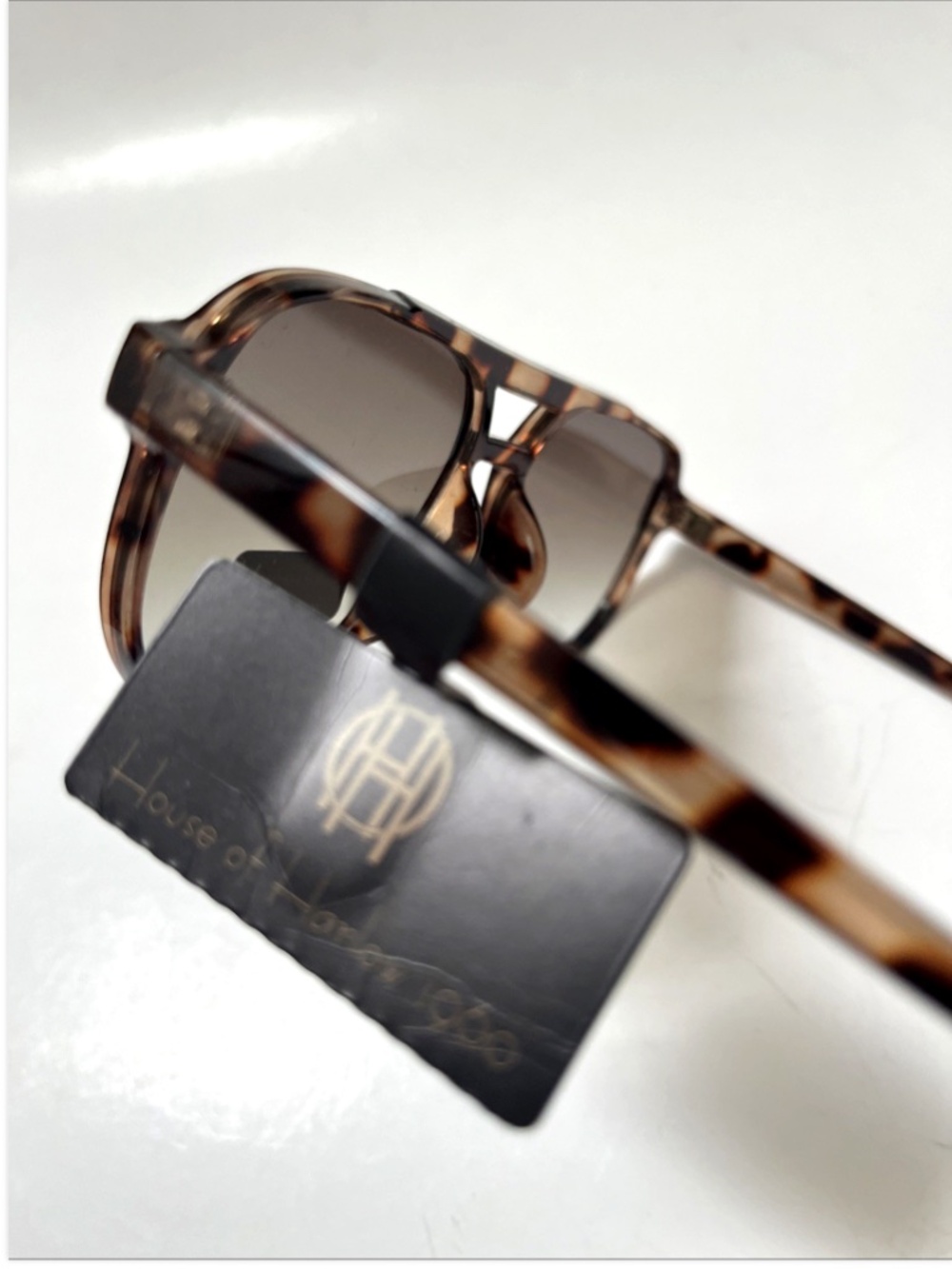House of Harlow 1960 Aviator Sunglasses Double Bridge NWT Tortoise Shell Brown - Picture 5 of 9